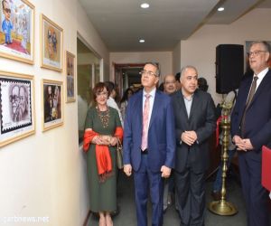 سفير الهند بالقاهرة يفتتح معرض طاغور ومحفوظ للكاريكاتير