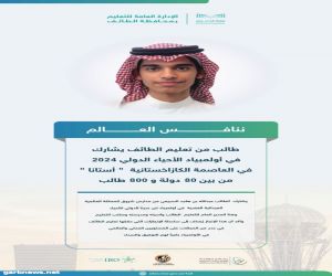 طالب من تعليم الطائف يشارك في أولمبياد الأحياء الدولي 2024