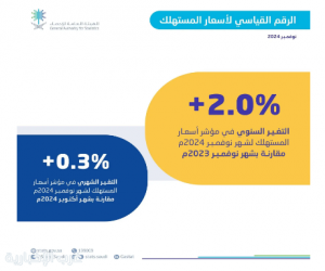 ضمن الأقل بين دول العشرين.. معدل التضخم بالمملكة يصل إلى 2% في نوفمبر 2024