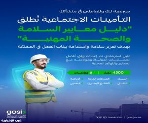‏التأمينات الاجتماعية تطلق دليل معايير السلامة والصحة المهنية