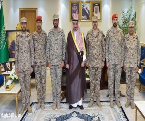 أمير نجران‬⁩ يستقبل قائد مجموعة الدفاع الجوي الرابعة بالمنطقة الجنوبية.