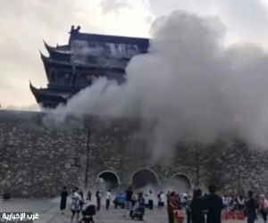 انهيار جزئي لبرج الطبول التاريخي في الصين.. صدمة بين السياح