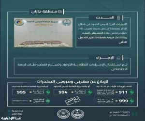 حرس الحدود يحبط تهريب كميات ضخمة من المخدرات في الدائر
