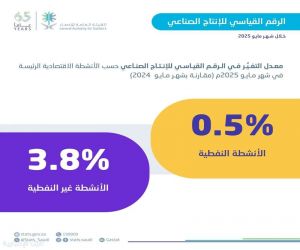 "الإحصاء": ارتفاع الرقم القياسي للإنتاج الصناعي بنسبة 1.5% لشهر مايو 2025