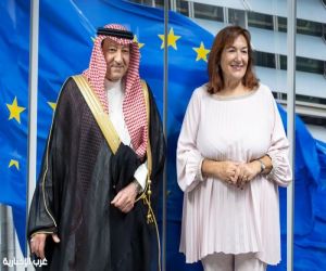الخريجي يلتقي المفوضة الأوروبية لشؤون البحر الأبيض المتوسط في بروكسل