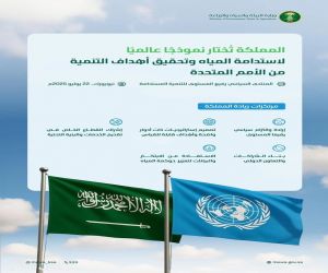 الأمم المتحدة تختار المملكة نموذجًا عالميًّا لاستدامة المياه وتحقيق أهداف التنمية المستدامة