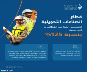 صندوق تنمية الموارد البشرية: قطاع الصناعات التحويلية الأعلى نموًا بين القطاعات المدعومة بنسبة 125%