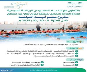 تعليم نجران تُعلن انطلاق مشروع محو أمّية السباحة