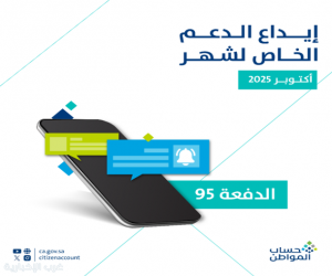 حساب المواطن: 3 مليارات ريال لمستفيدي دفعة شهر أكتوبر