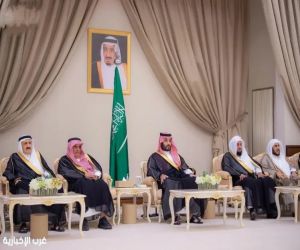 سمو ولي العهد يستقبل أصحاب السمو الأمراء والفضيلة العلماء والمعالي وجمعًا من المواطنين
