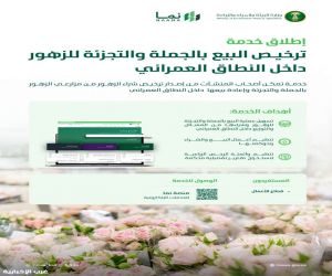 إصدار ترخيص البيع بالجملة والتجزئة للزهور داخل النطاق العمراني