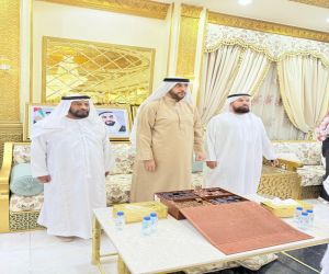 عبدالله بن راشد المعلا يقدم واجب العزاء الى محمد بن ركاض بوفاة شقيقته