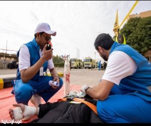 تجمع حفر الباطن الصحي ينفّذ تجربة فرضية لإطفاء حريق