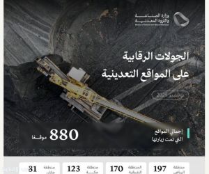وزارة الصناعة والثروة المعدنية تنفذ 880 جولة رقابية على المواقع التعدينية خلال نوفمبر 2025