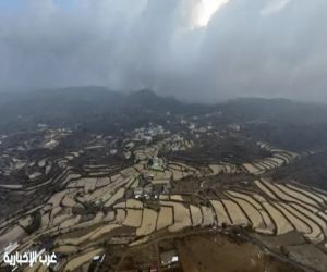 أمطار عسير ترسم لوحات طبيعية على المدرجات الزراعية