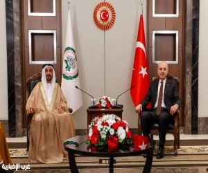 رئيس البرلمان التركي يستقبل رئيس البرلمان العربي ويتفقان على مسارات مشتركة لتعزيز العلاقات البرلمانية العربية التركية