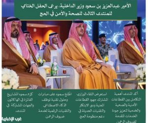 الأمير عبدالعزيز بن سعود يرعى الحفل الختامي للمنتدى الثالث للصحة والأمن في الحج