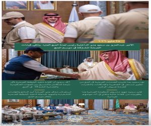 الأمير عبدالعزيز بن سعود وزير الداخلية رئيس لجنة الحج العليا، يلتقي قيادات الصحة المشاركة في موسم الحج*
