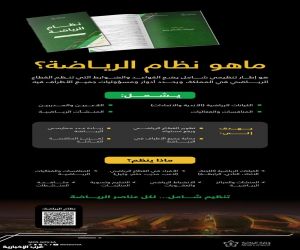 وزارة الرياضة تعلن بدء سريان نظام الرياضة