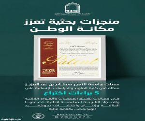 جامعة الأمير سطام تحصد 5 براءات اختراع أمريكية في تكنولوجيا النانو المتقدمة