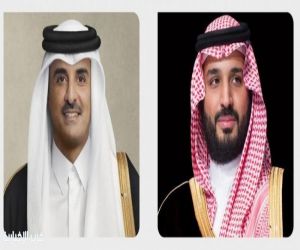 سمو ولي العهد يعزي هاتفيًا أمير دولة قطر في وفاة صاحب السمو الشيخ حمد بن خليفة آل ثاني