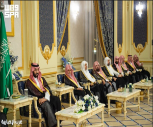 سمو ولي العهد يستقبل الأمراء والعلماء والمعالي وجمعًا من المواطنين بقصر السلام بجدة