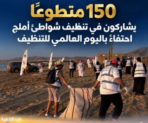 150 متطوعًا يشاركون في تنظيف شواطئ أملج احتفاءً باليوم العالمي للتنظيف