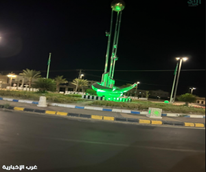 #تيماء تتوشح بالأخضر احتفاءً بـ  #اليوم الوطني الـ96