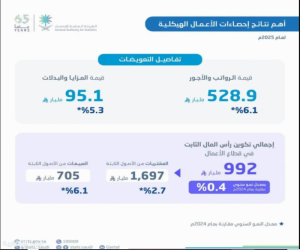 الإحصاء: نمو الإيرادات التشغيلية لقطاع الأعمال بنسبة 2.3% خلال عام 2025