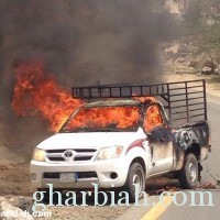 أندلاع حريق في سيارة بعد خروجها من الورشة