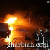 مدني مكة يباشر حريق اشتعل في براميل تحتوي على مواد بترولية