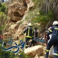 سقوط شخص مقيم بطريقة غير نظامية من أحد مرتفعات جبل القهر بمحافظة الريث