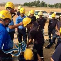 الشبلي بعد اختراعه لحلقة الإنقاذ في الابار .. مدني جازان تدرب 27 فرد من افرادها