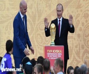 بوتين يعلن انطلاق رحلة كأس العالم الأطول من ملعب لوجنيكي (بالصور)
