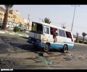 حادث لباص جامعة بنات بيشه ظهر اليوم.