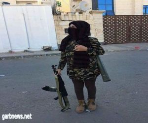سيدة يمنية تواجه جماعة "الحوثي" برشاش "صور"