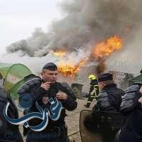 اندلاع حرائق في مخيم «كاليه» شمالي فرنسا