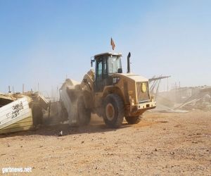 أمانة منطقة الرياض تزيل العشوائيات في حرم وادي السلي