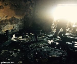 حريق في عمارة سكنية بمدينة الرياض